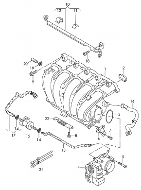 Кронштейн топливной рамки Volkswagen Passat B7 2.5 USA CBUA 2011-2015 07K133228C 00-00004355