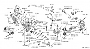 Тяга задней подвески продольная левая Nissan Rogue AWD QR25DE 2014- 55495JD00B 00-00004853