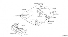 Защита днища передняя левая Nissan Rogue AWD QR25DE 2014- 748154BA0A 00-00005166