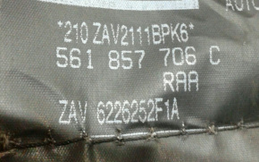 Ремень безопасности пассажирский(стрельнувший) черный Volkswagen Passat B7 2.5 USA CBTA 2011-2015 561857706CRAA