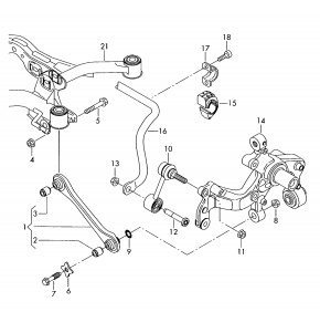 Хомут крепления втулки стабилизатора заднего Volkswagen Passat B7 2.5 USA CBUA 2011-2015 1K0511439E 00-00004419