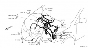 Проводка двигателя Nissan Rogue AWD QR25DE 2014- 240114BA0A 00-00005252