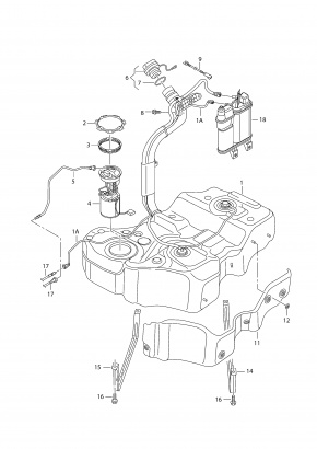Стяжной хомут крепления бака левый Volkswagen B7 2.5 USA CBUA 2011-2015 561201653 00-00004341