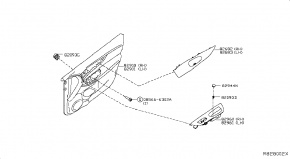 Накладка внутренней ручки задней левой двери Nissan Rogue AWD QR25DE 2014- 826834CL5A 00-00005099