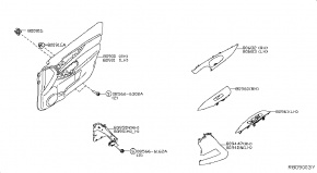Накладка ручки передней правой двери Nissan Rogue AWD QR25DE 2014- 809444BA0A 00-00005111
