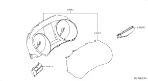 Блок индикаторов передней панели Nissan Rogue AWD QR25DE 2014- 250204BA0A 00-00005243