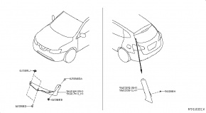 Молдинг, накладка крышки багажника боковая левый Nissan Rogue AWD QR25DE 2014- 960334BA0A 00-00005222