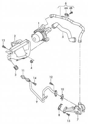 Воздушный трубопровод Volkswagen Passat B7 2.5 USA CBUA 2011-2015 07K131145J 00-00004391