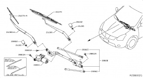Дворник правый Nissan Rogue AWD QR25DE 2014- 288864BA0A 00-00004957