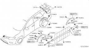 Подкрылок задний левый Nissan Rogue AWD QR25DE 2014 767494BA0A 00-00004491