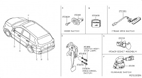 Концевики двери Nissan Rogue AWD QR25DE 2014- 253601HA1C 00-00004958