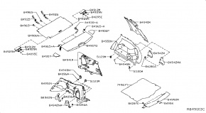Обшивка багажника верхняя правая Nissan Rogue AWD QR25DE 2014- 849404BA0A 00-00005092