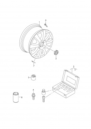 Колпачек колесного болта Volkswagen Passat B7 2.5 USA CBUA 2011-2015 1K0601173 1K0601173 9B9 00-00004424