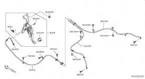 Педаль стояночного тормоза Nissan Rogue AWD QR25DE 2014- 360104BA0A 00-00004884