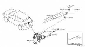 Мотор стеклоочистителя заднего стекла Nissan Rogue AWD QR25DE 2014- 287104BA0A 00-00004917