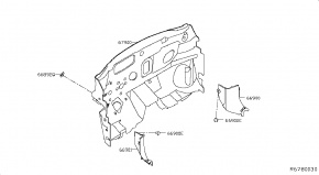 Накладка передней левой стойки нижняя Nissan Rogue AWD QR25DE 2014- 669014BA0A 00-00005168