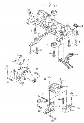 Опора Volkswagen Passat B7 2.5 USA CBUA 2011-2015 1K0199588A 00-00004363