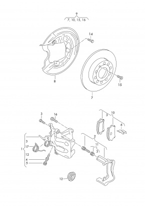 Тормозные колодки задние Volkswagen Passat B7 2.5 USA CBUA 2011-2015 5K0698451A JZW698451Q 00-00004432