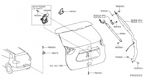 Замок крышки багажника Nissan Rogue AWD QR25DE 2014 905024CL0A 00-00004510