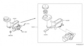 Главный тормозной цилиндр Nissan Rogue AWD QR25DE 2014- 460104CU0A 00-00004873