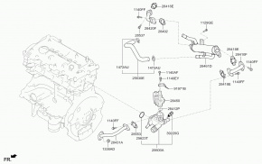 Шланг системы охлаждения Kia Optima JF Hybrid PLUG-IN 2,0 2016-2019 254742E270 00-00007663