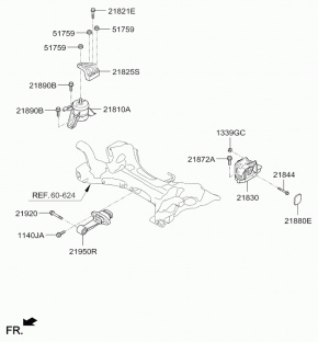 Кронштейн-опора Kia Optima JF Hybrid PLUG-IN 2,0 2016-2019 21825E6100 00-00007674