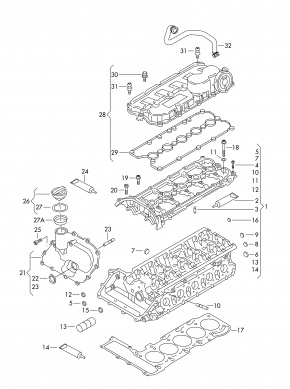 Обратный клапан Volkswagen Passat B7 2.5 USA CBUA 2011-2015 06E103175C 00-00004360