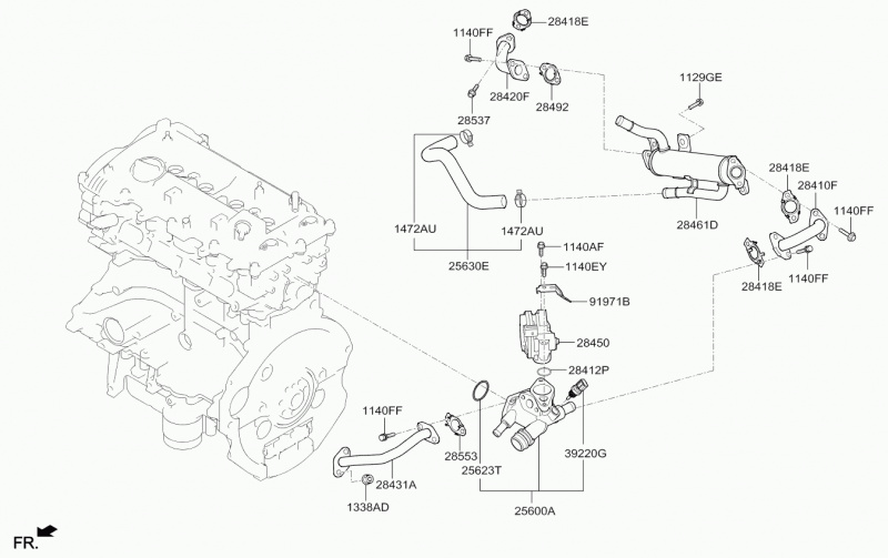 Термостат Kia Optima JF Hybrid PLUG-IN 2,0 2016-2019 256002E271