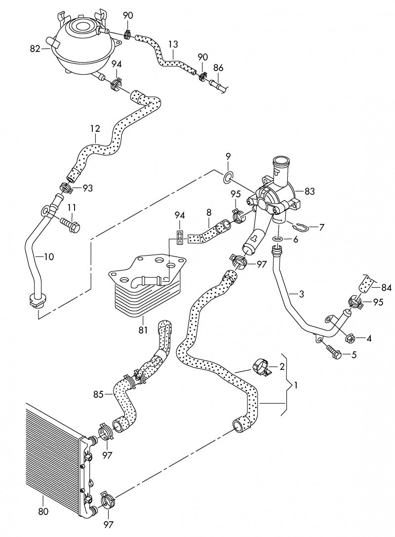 Пружинный фиксатор Volkswagen Passat B7 2.5 USA CBUA 2011-2015 032121142 1K0121113A