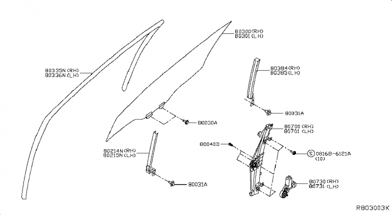 Механизм стеклоподъемника передней левой двери в сборе с моторчиком Nissan Rogue AWD QR25DE 2014- 807214BA1A