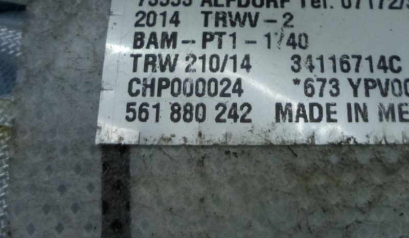 Подушка безопасности airbag сидение прав Volkswagen Passat B7 2.5 1.8 USA 2011-2015 561880242