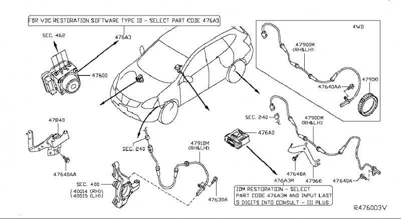 Кронштейн блока антиблокировочной системы (АБС) Nissan Rogue AWD QR25DE 2014- 478404BA0A