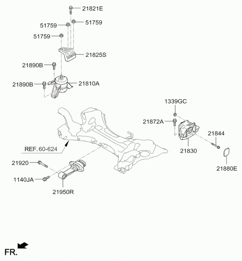 Кронштейн-опора Kia Optima JF Hybrid PLUG-IN 2,0 2016-2019 21825E6100
